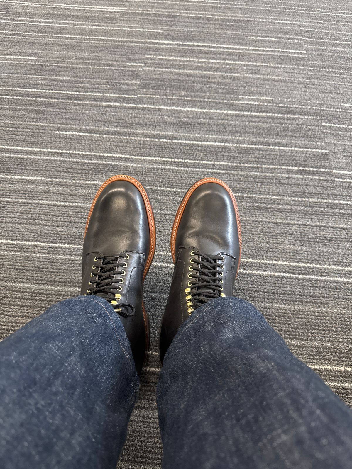 Photo by honkl on June 30, 2026 of the Alden Plain Toe Boot in Black Calfskin.