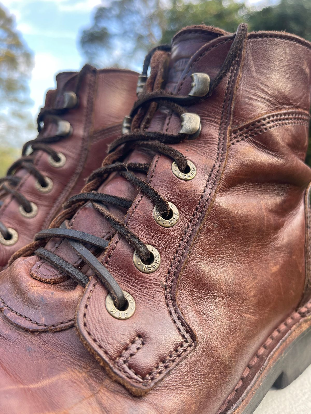 Photo by Alecs_boots on October 19, 2024 of the Jim Green Numzaan in Hazelnut Veg Retan.