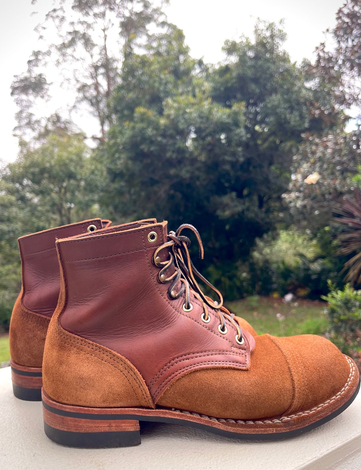 Photo by Alecs_boots on October 16, 2024 of the Nicks Americana in Seidel 1964 Brown Roughout & Seidel 1964 Brown.