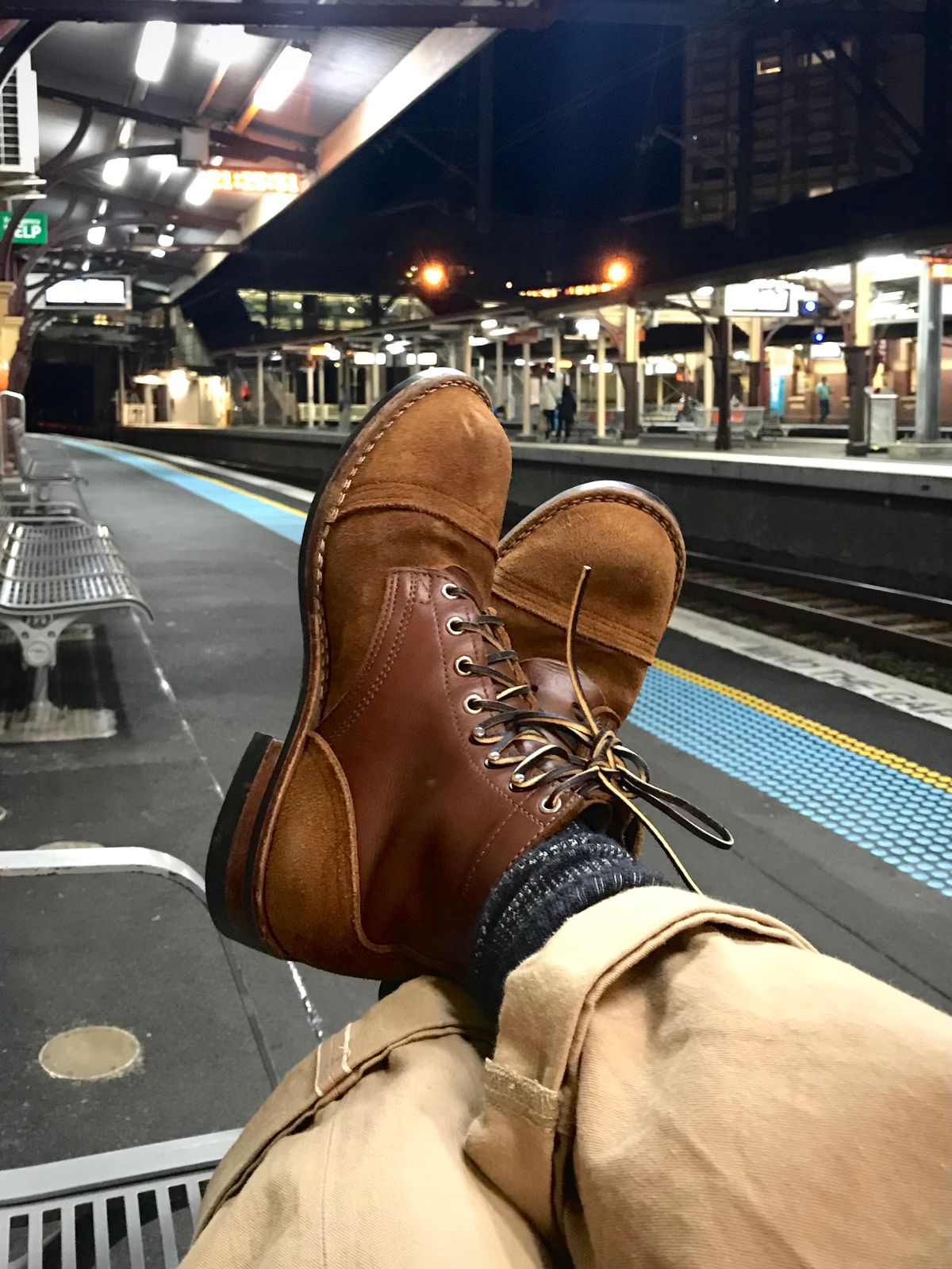 Photo by Alecs_boots on February 16, 2025 of the Nicks Americana in Seidel 1964 Brown Roughout & Seidel 1964 Brown.