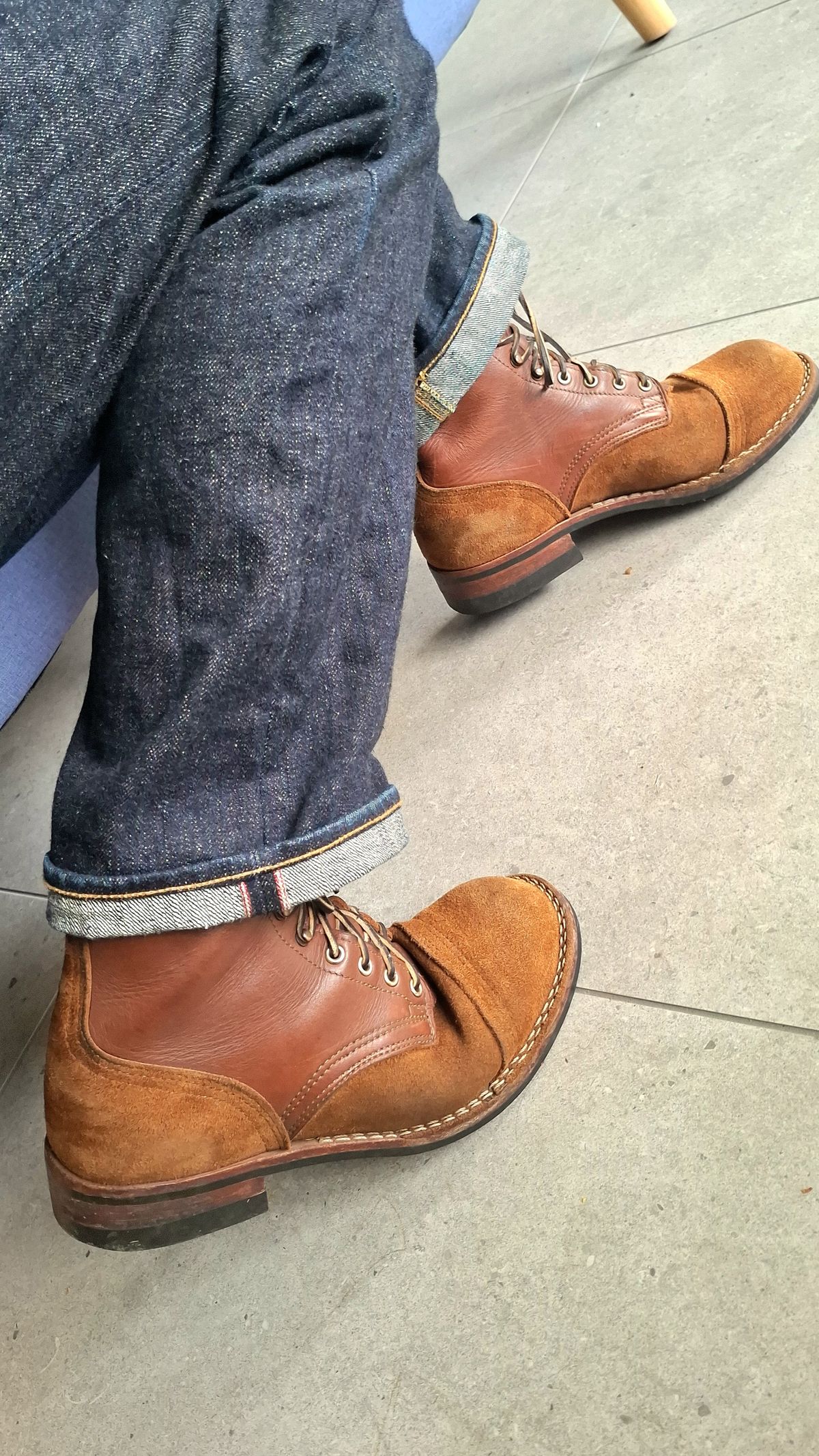 Photo by Alecs_boots on March 30, 2025 of the Nicks Americana in Seidel 1964 Brown Roughout & Seidel 1964 Brown.