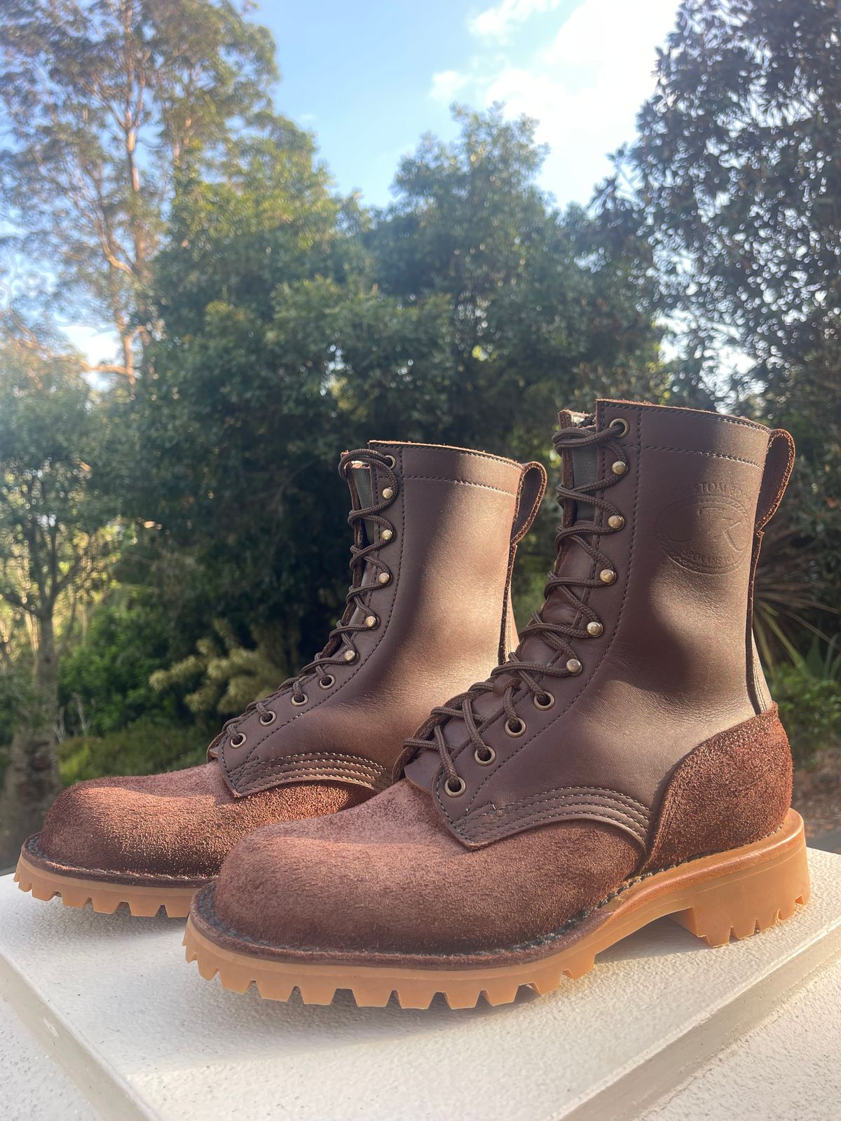 Photo by Alecs_boots on October 19, 2024 of the JK Boots O.T. in Seidel Brown Oil Tan & Seidel Brown Oil Tan Roughout.