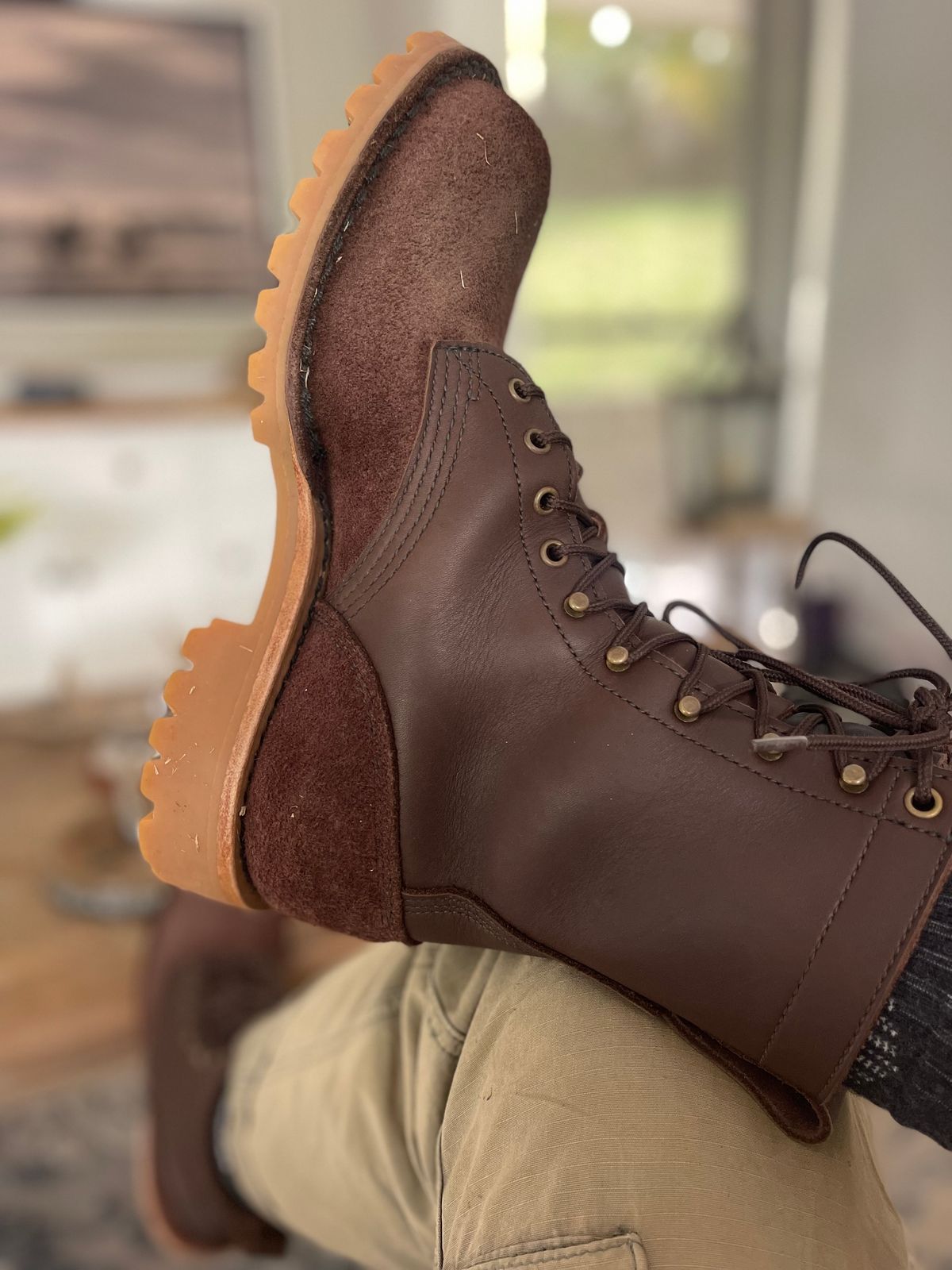 Photo by Alecs_boots on October 20, 2024 of the JK Boots O.T. in Seidel Brown Oil Tan & Seidel Brown Oil Tan Roughout.