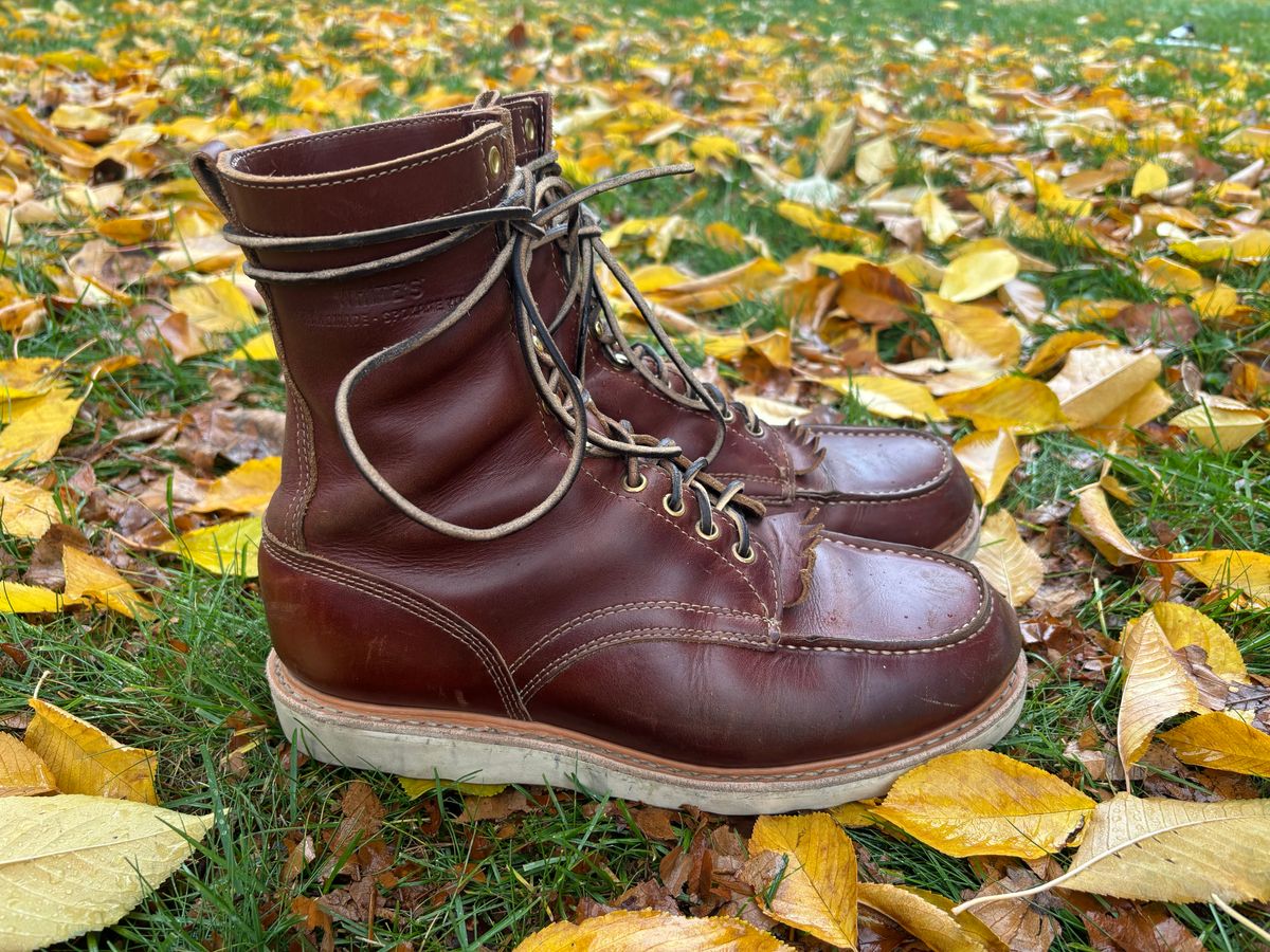 Photo by BootyBootyBooty on November 1, 2024 of the White's Perry 8" Select in Seidel British Tan Double Shot.