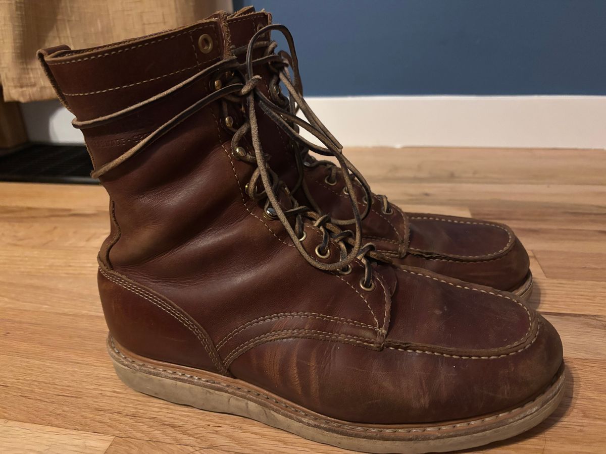 Photo by BootyBootyBooty on December 5, 2024 of the White's Perry 8" Select in Seidel British Tan Double Shot.
