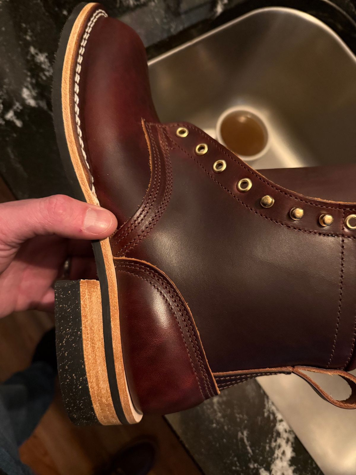 Photo by jef1925 on February 24, 2026 of the Nicks Falcon in Wickett & Craig Chestnut Oiled Latigo.