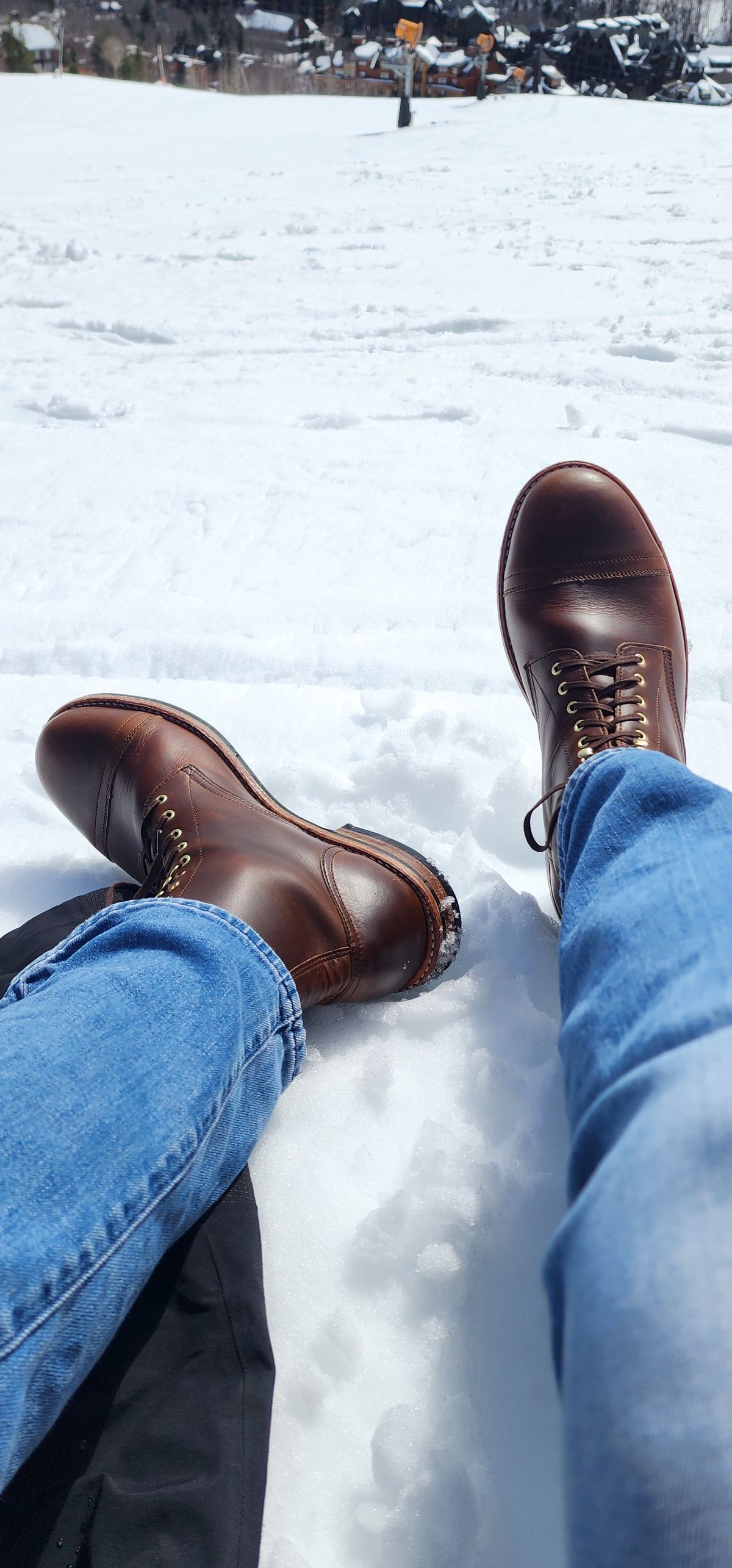 Photo by GugeHenitals on April 8, 2024 of the Oak Street Bootmakers Trench Boot in Horween Shackleton.