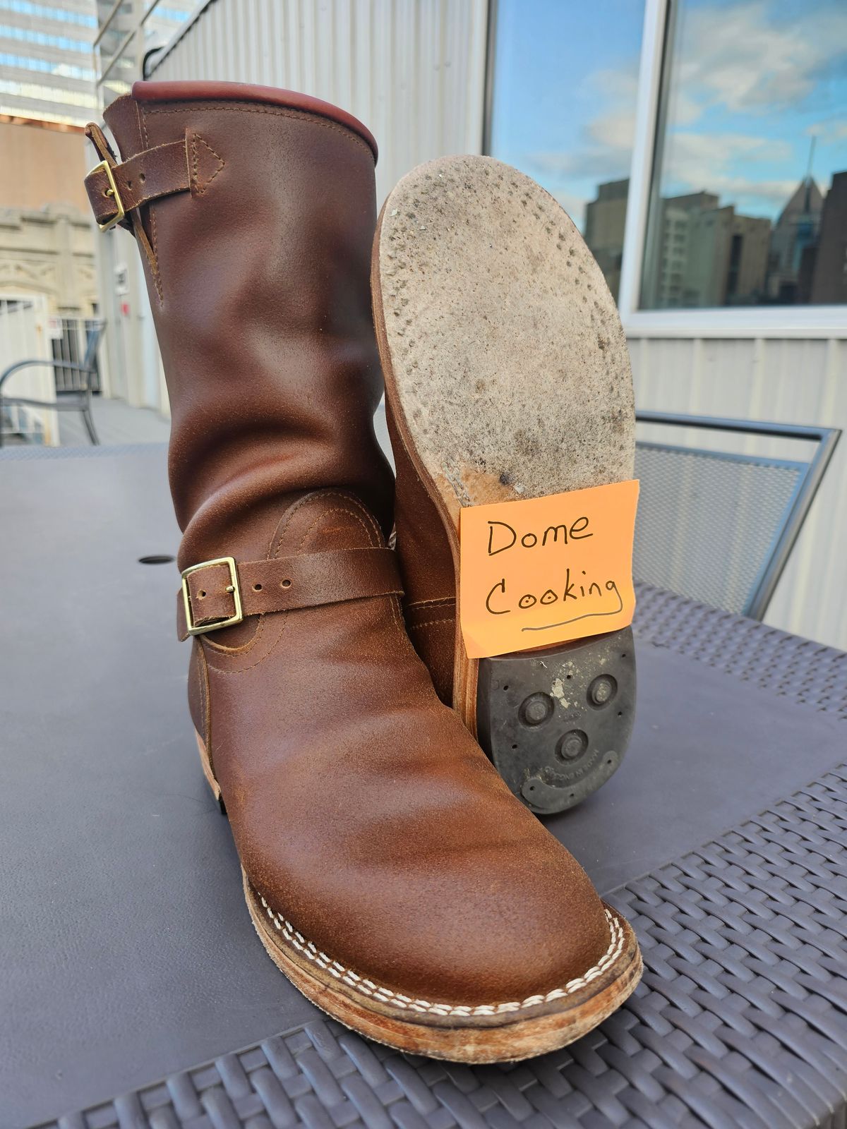 Photo by pbrDoug on November 2, 2025 of the Nicks StationMaster in Horween Ember Waxed Flesh.