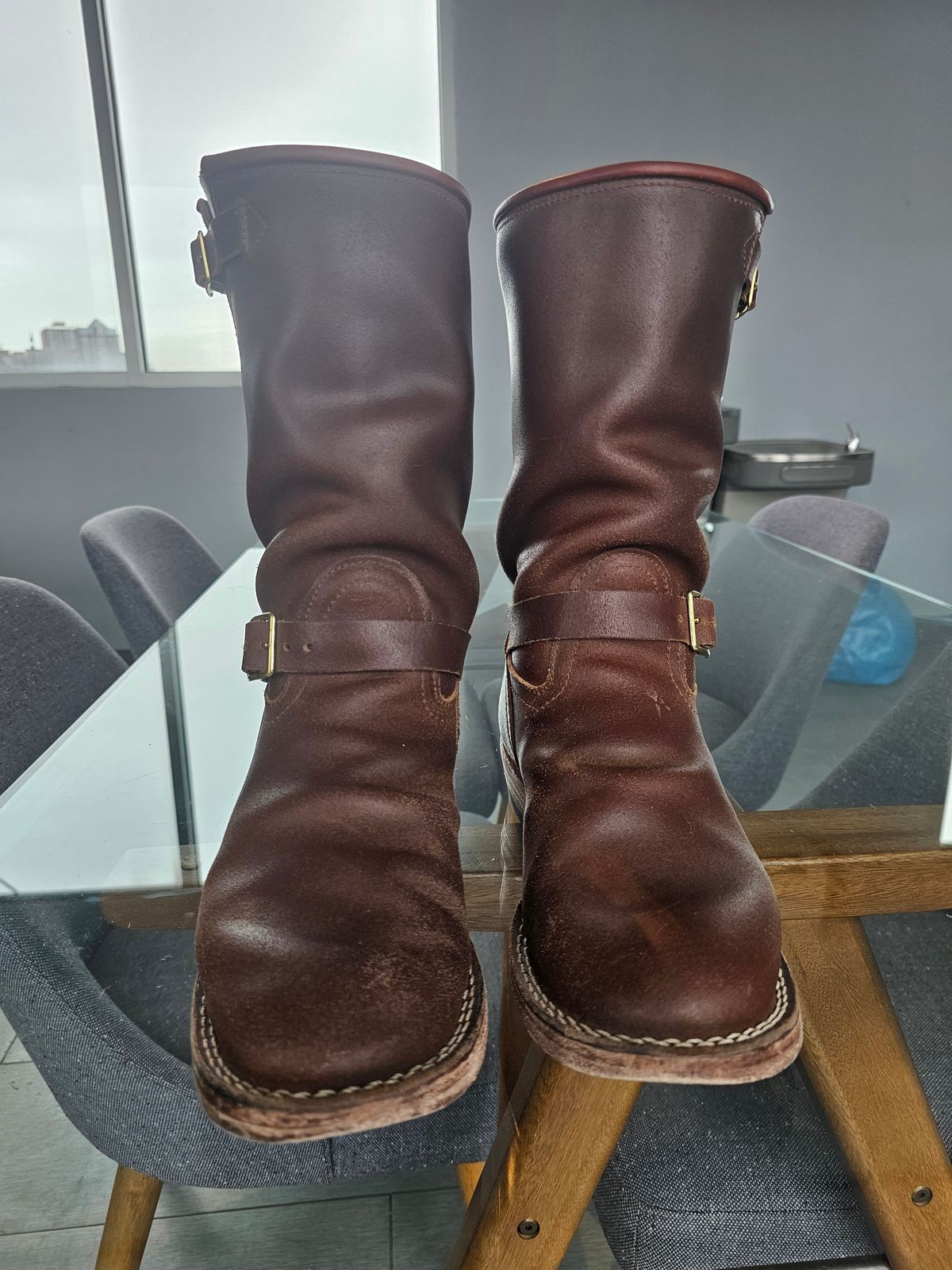 Photo by pbrDoug on March 2, 2026 of the Nicks StationMaster in Horween Ember Waxed Flesh.