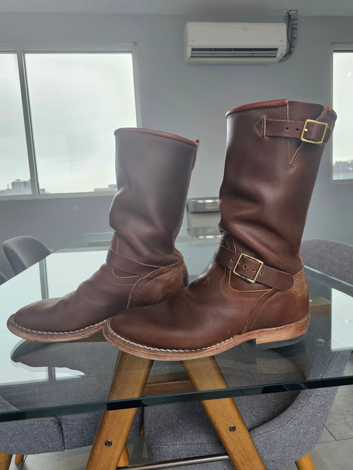 Photo by pbrDoug on March 2, 2026 of the Nicks StationMaster in Horween Ember Waxed Flesh.