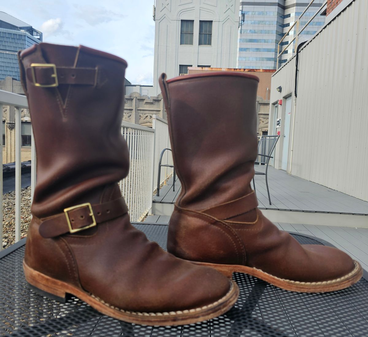 Photo by pbrDoug on April 2, 2026 of the Nicks StationMaster in Horween Ember Waxed Flesh.