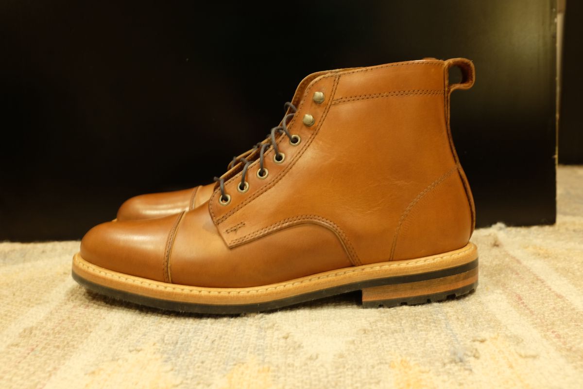 Photo by shoe_enjoy_myself on October 1, 2025 of the Rancourt & Co. Byron Boot in Horween Tan Bulldog.