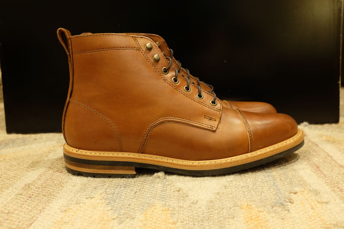 Photo by shoe_enjoy_myself on October 1, 2025 of the Rancourt & Co. Byron Boot in Horween Tan Bulldog.