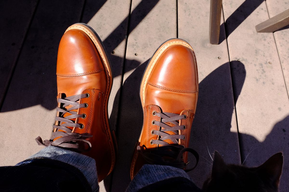 Photo by shoe_enjoy_myself on October 3, 2025 of the Rancourt & Co. Byron Boot in Horween Tan Bulldog.