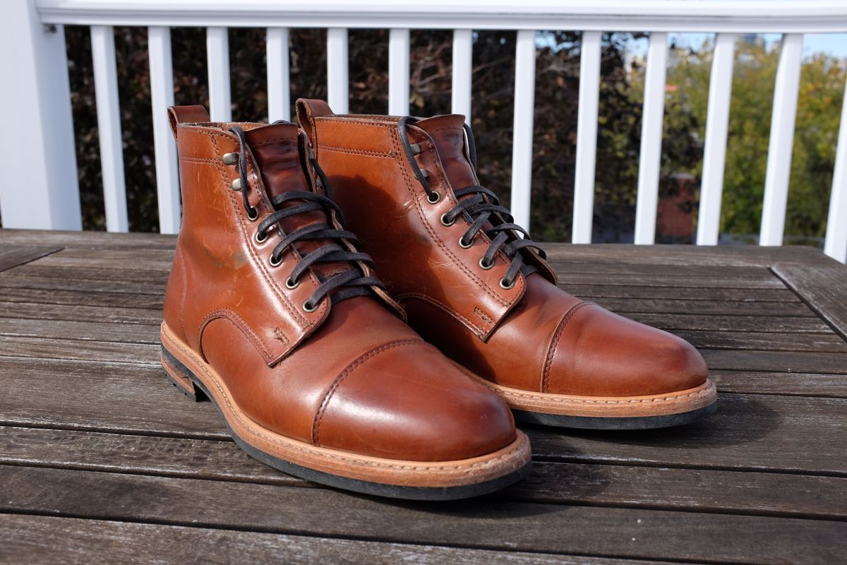 Photo by shoe_enjoy_myself on October 16, 2025 of the Rancourt & Co. Byron Boot in Horween Tan Bulldog.