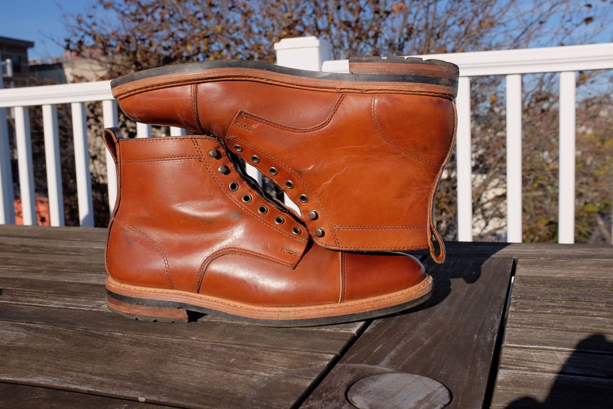 Photo by shoe_enjoy_myself on November 2, 2025 of the Rancourt & Co. Byron Boot in Horween Tan Bulldog.
