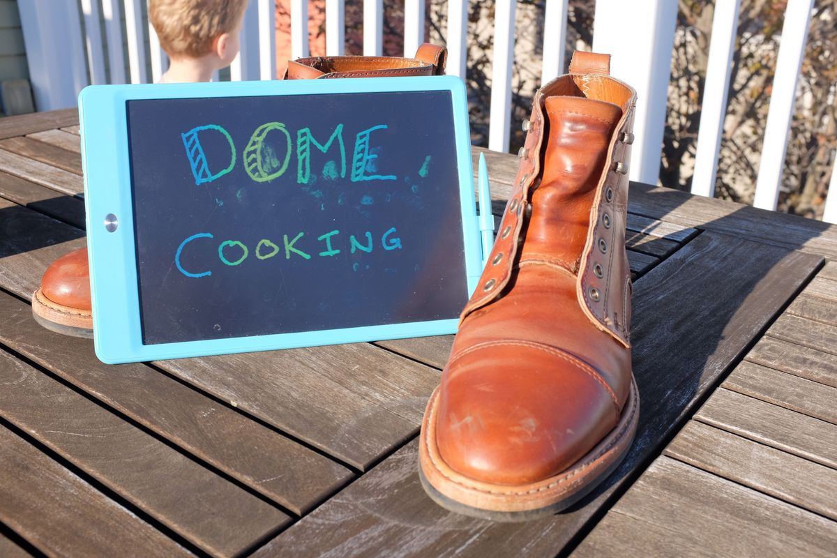 Photo by shoe_enjoy_myself on November 2, 2025 of the Rancourt & Co. Byron Boot in Horween Tan Bulldog.