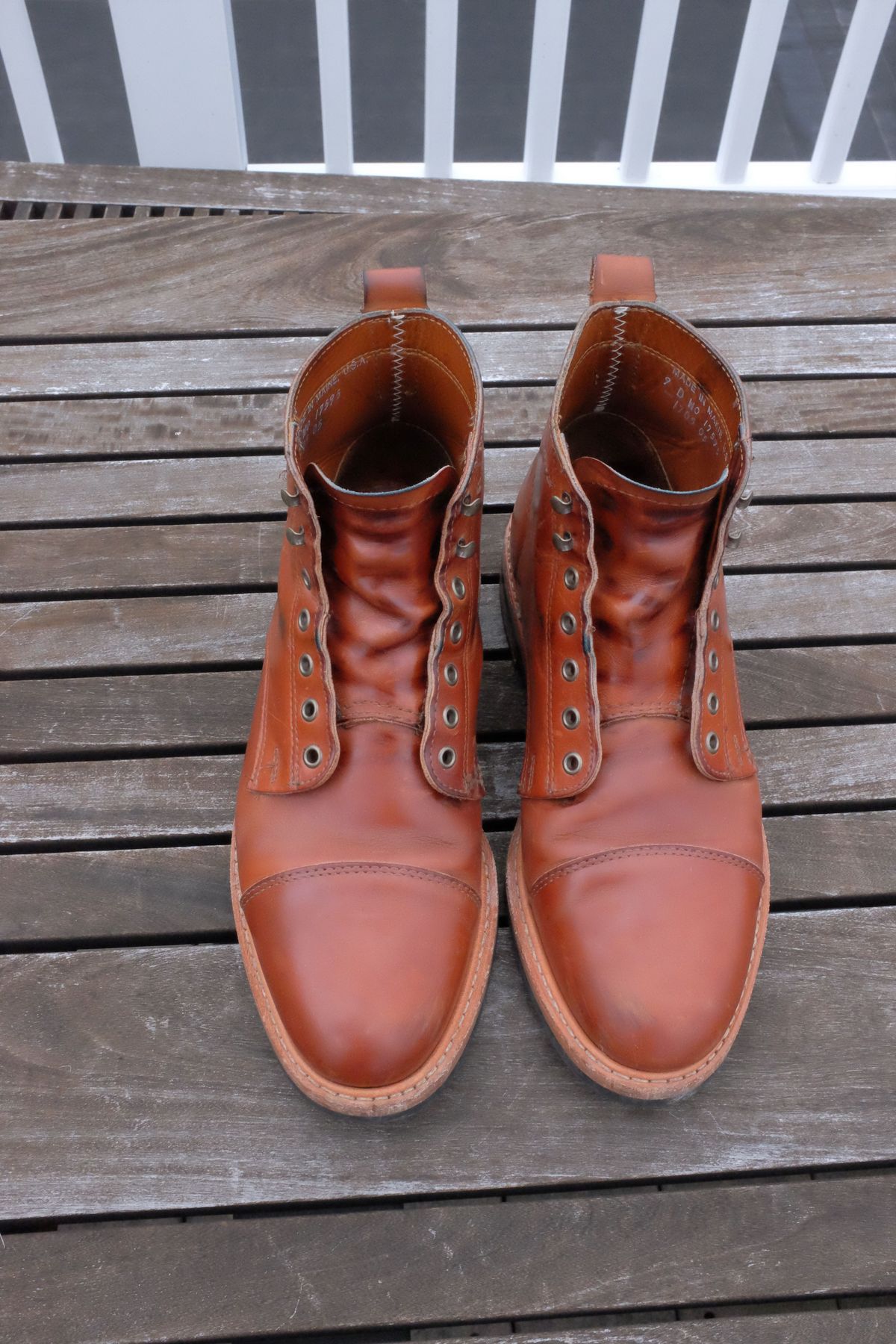 Photo by shoe_enjoy_myself on December 2, 2025 of the Rancourt & Co. Byron Boot in Horween Tan Bulldog.