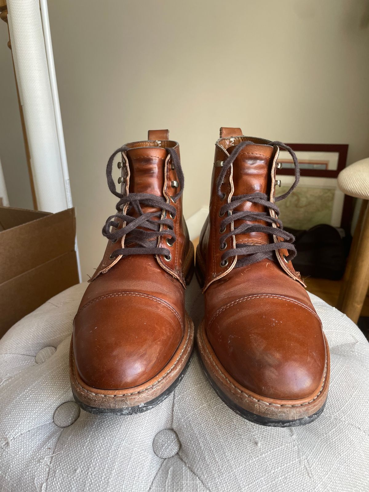 Photo by shoe_enjoy_myself on January 4, 2026 of the Rancourt & Co. Byron Boot in Horween Tan Bulldog.