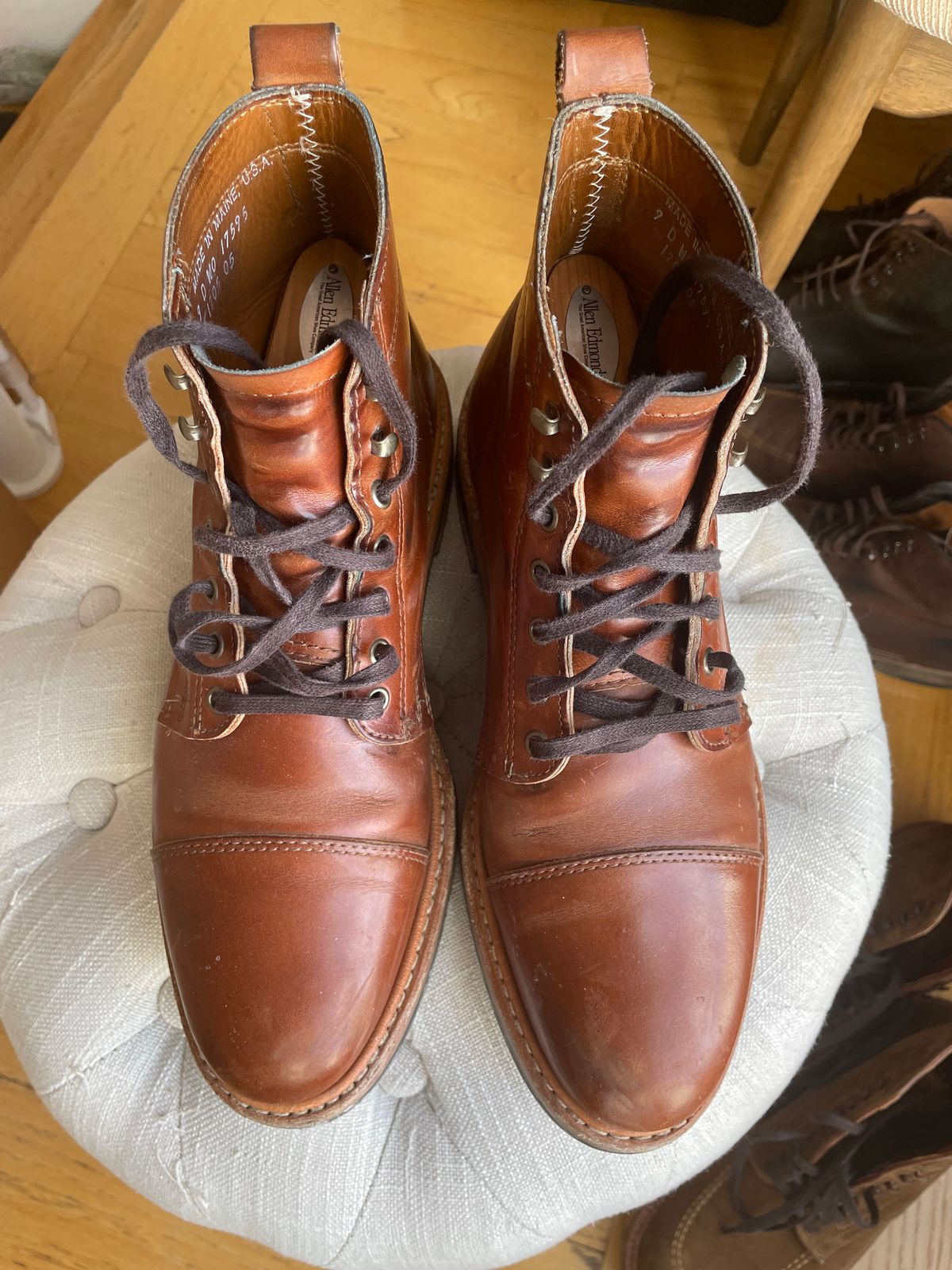 Photo by shoe_enjoy_myself on January 4, 2026 of the Rancourt & Co. Byron Boot in Horween Tan Bulldog.