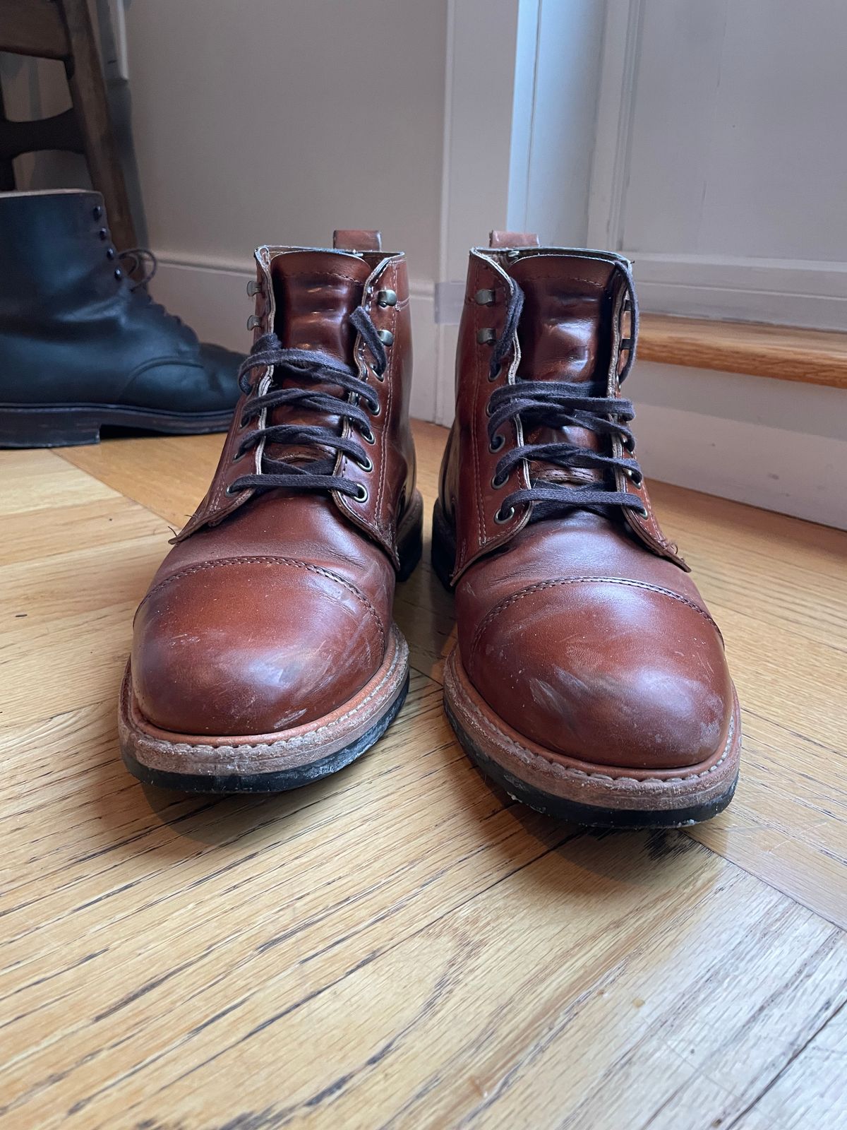 Photo by shoe_enjoy_myself on February 4, 2026 of the Rancourt & Co. Byron Boot in Horween Tan Bulldog.
