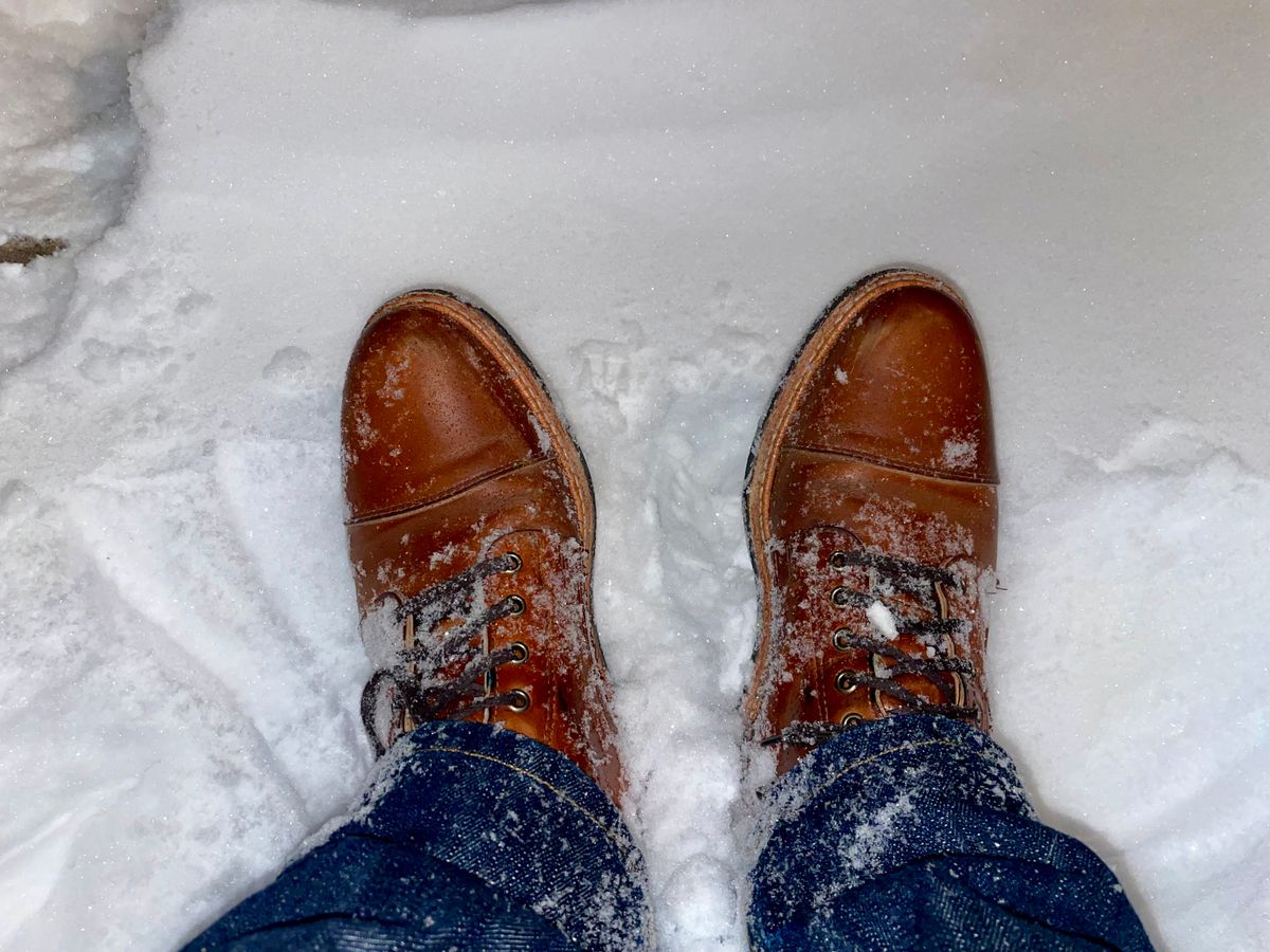 Photo by shoe_enjoy_myself on February 8, 2026 of the Rancourt & Co. Byron Boot in Horween Tan Bulldog.