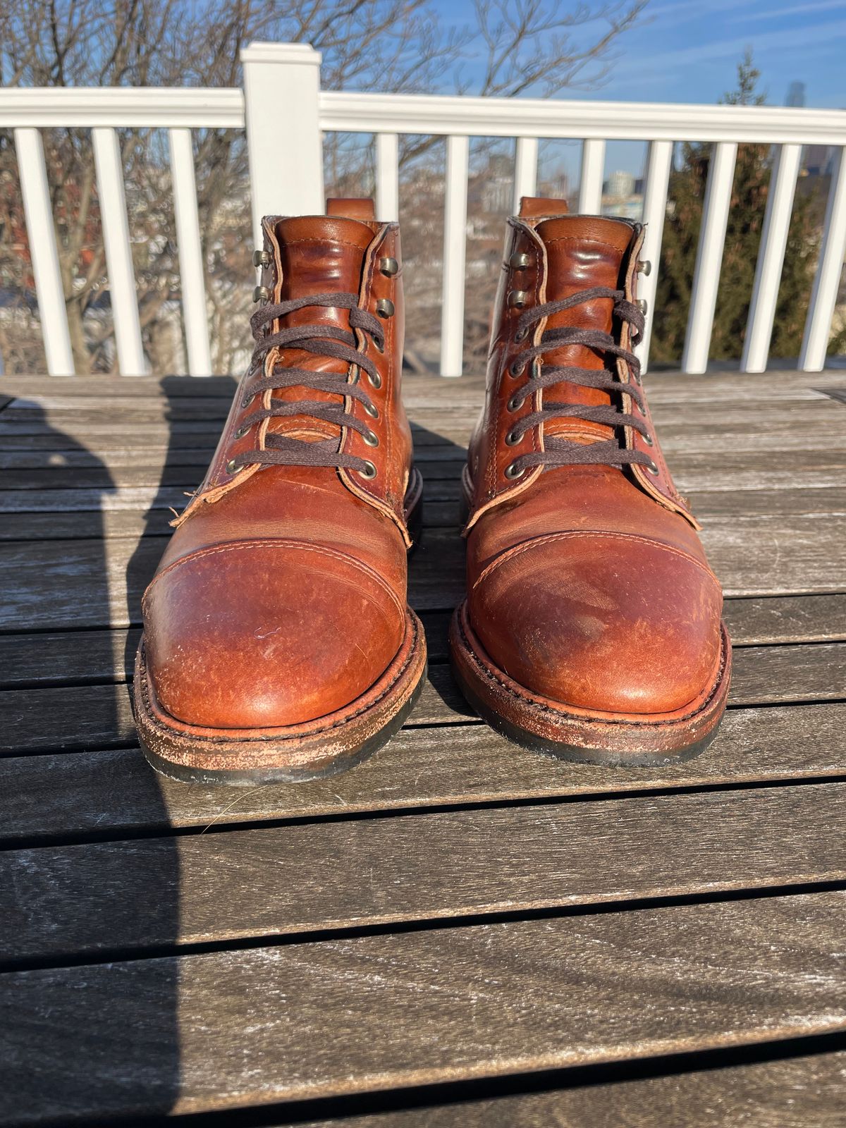 Photo by shoe_enjoy_myself on March 3, 2026 of the Rancourt & Co. Byron Boot in Horween Tan Bulldog.
