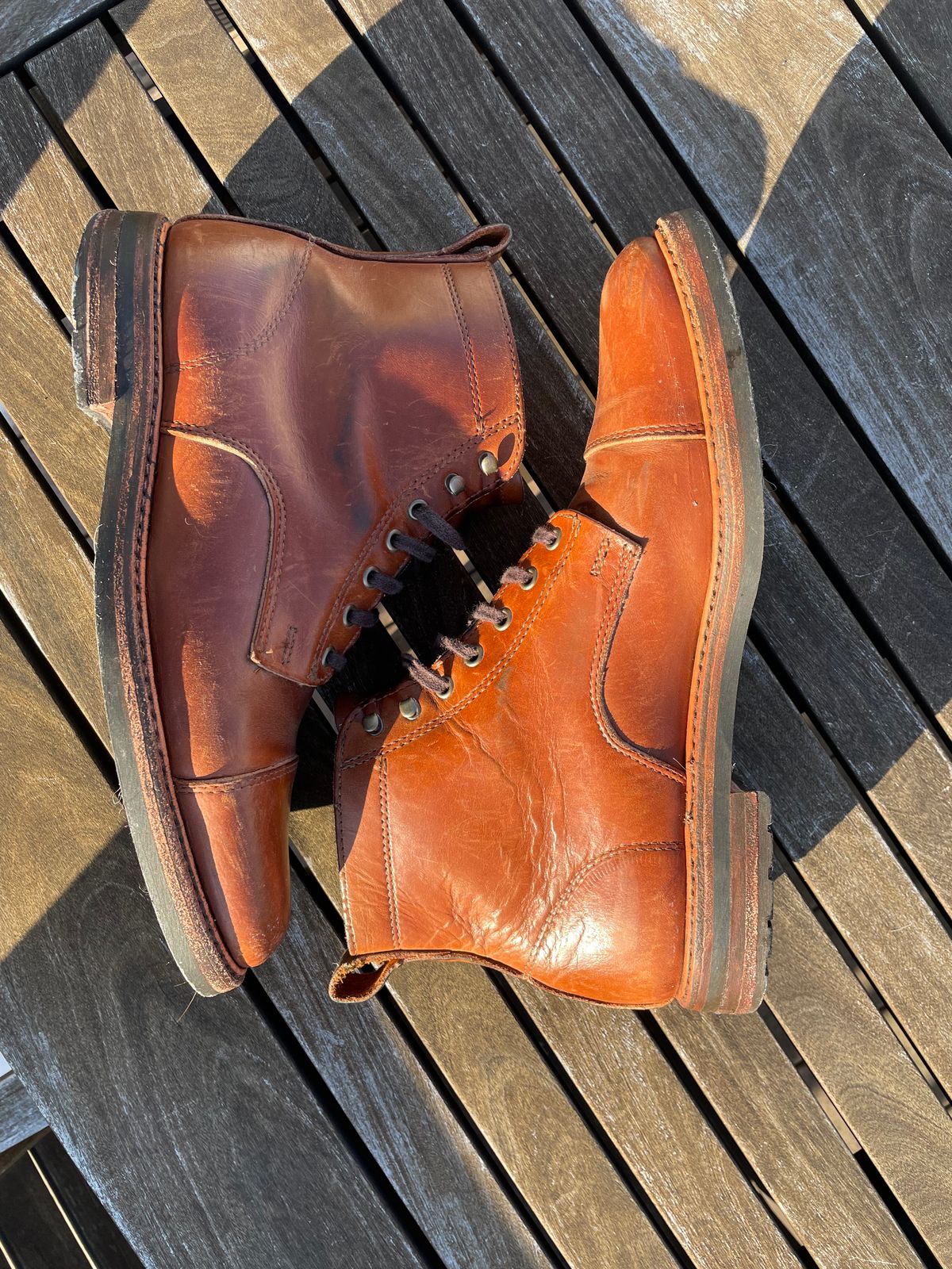 Photo by shoe_enjoy_myself on March 3, 2026 of the Rancourt & Co. Byron Boot in Horween Tan Bulldog.
