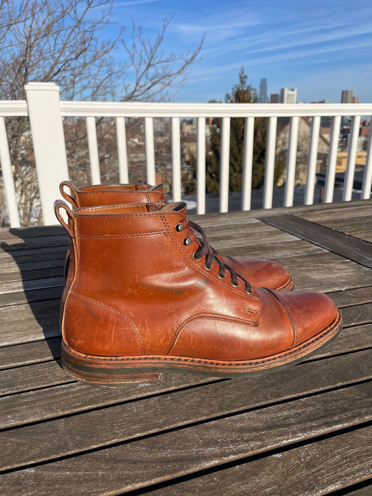 Photo by shoe_enjoy_myself on March 3, 2026 of the Rancourt & Co. Byron Boot in Horween Tan Bulldog.