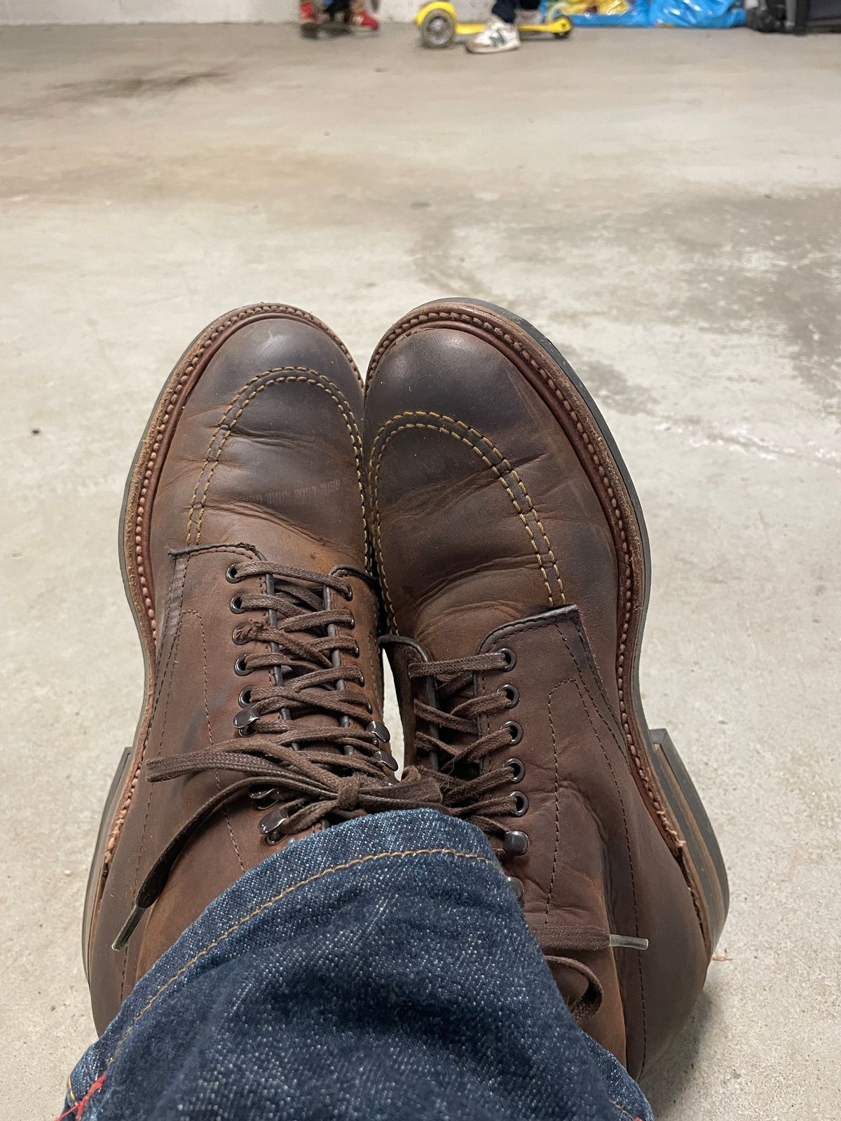 Photo by shoe_enjoy_myself on May 21, 2026 of the Alden Indy Boot in Horween Tobacco Smooth Chamois.