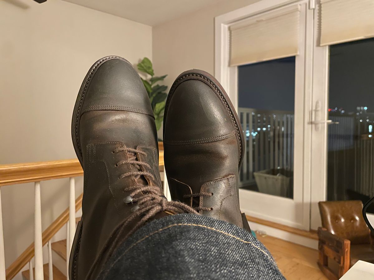 Photo by shoe_enjoy_myself on December 7, 2025 of the Crockett & Jones Coniston in Dark Brown Roughout Suede.