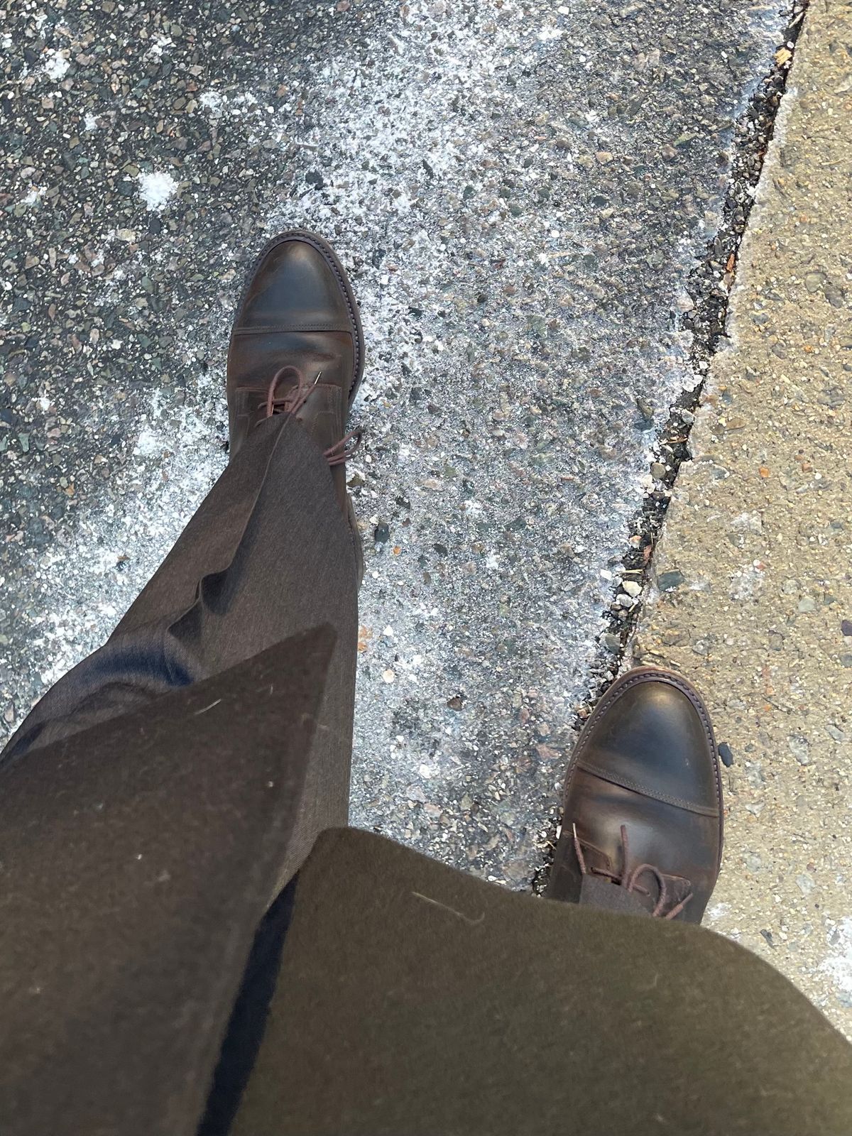 Photo by shoe_enjoy_myself on December 18, 2025 of the Crockett & Jones Coniston in Dark Brown Roughout Suede.