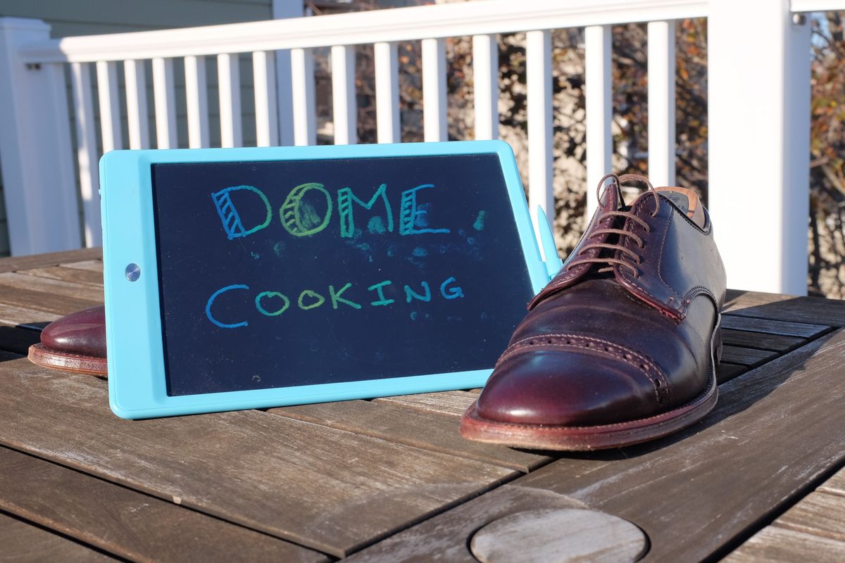 Photo by shoe_enjoy_myself on November 2, 2025 of the Alden Director Unlined Perforated Tip Derby in Horween Color 8 Shell Cordovan.