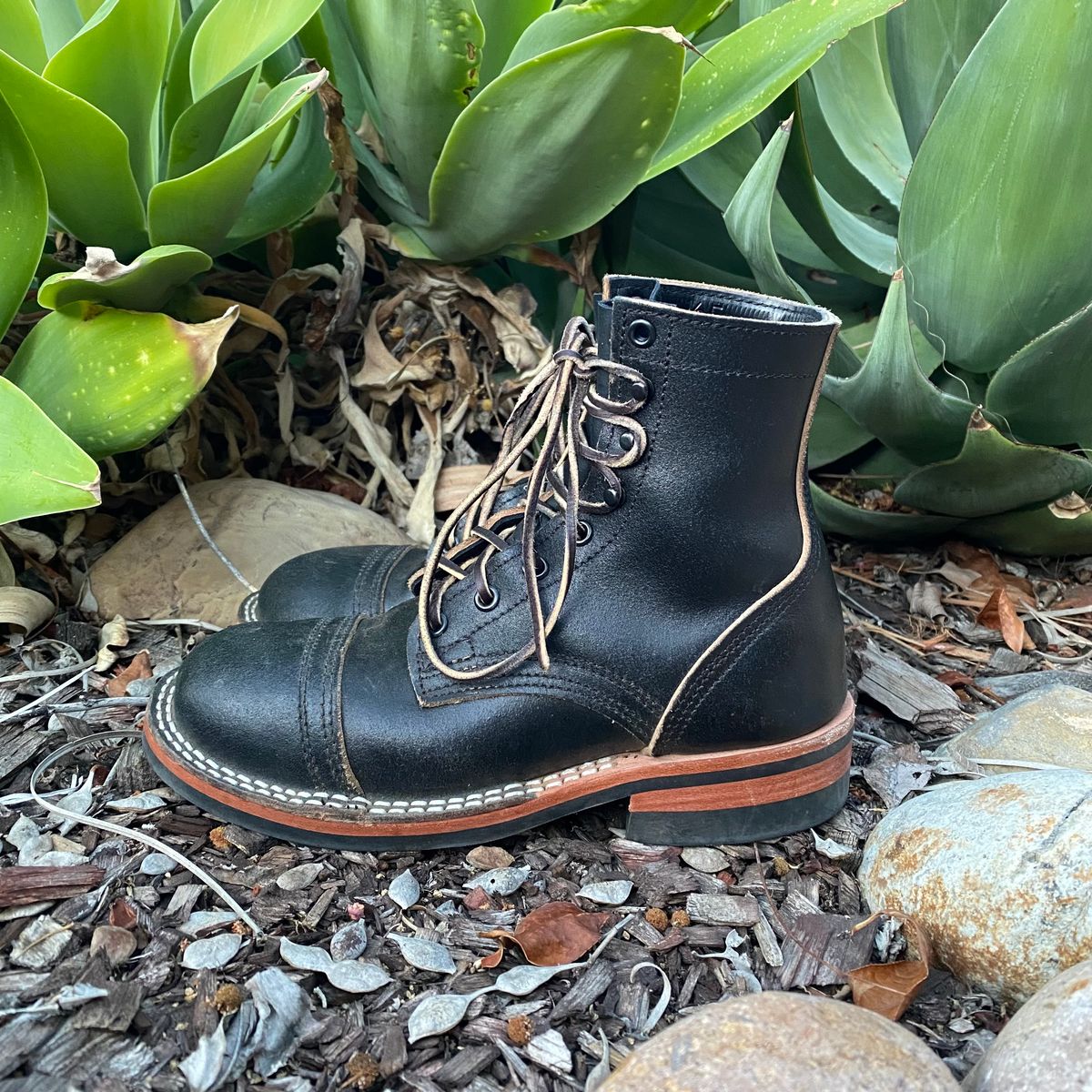 Photo by Maduro355 on December 3, 2024 of the Nicks MTO in Horween Black Waxed Flesh.