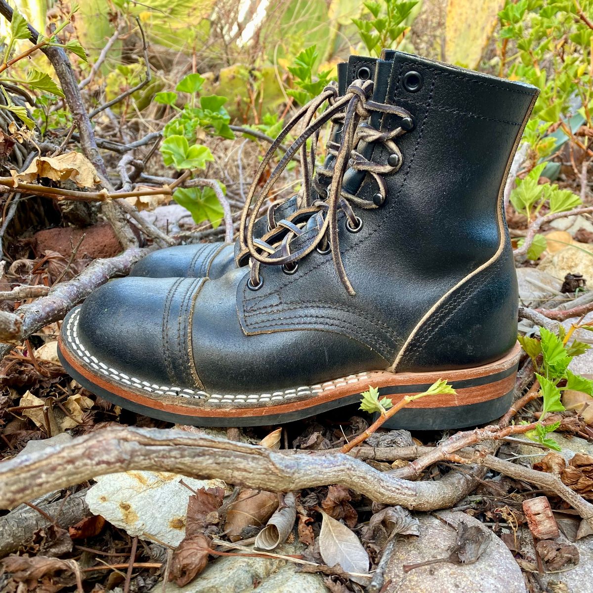 Photo by Maduro355 on January 5, 2025 of the Nicks MTO in Horween Black Waxed Flesh.