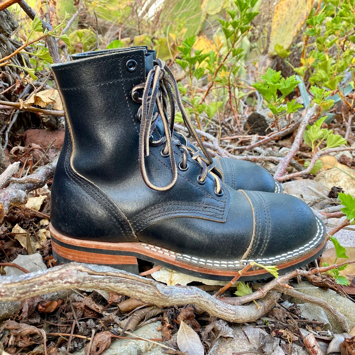 Photo by Maduro355 on January 5, 2025 of the Nicks MTO in Horween Black Waxed Flesh.
