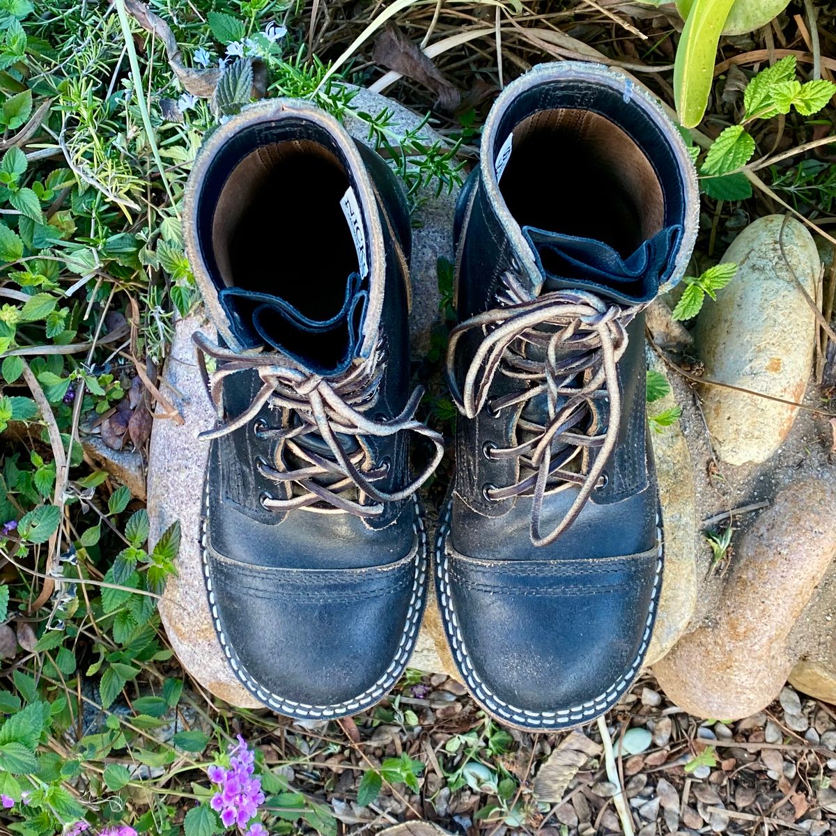 Photo by Maduro355 on April 3, 2025 of the Nicks MTO in Horween Black Waxed Flesh.