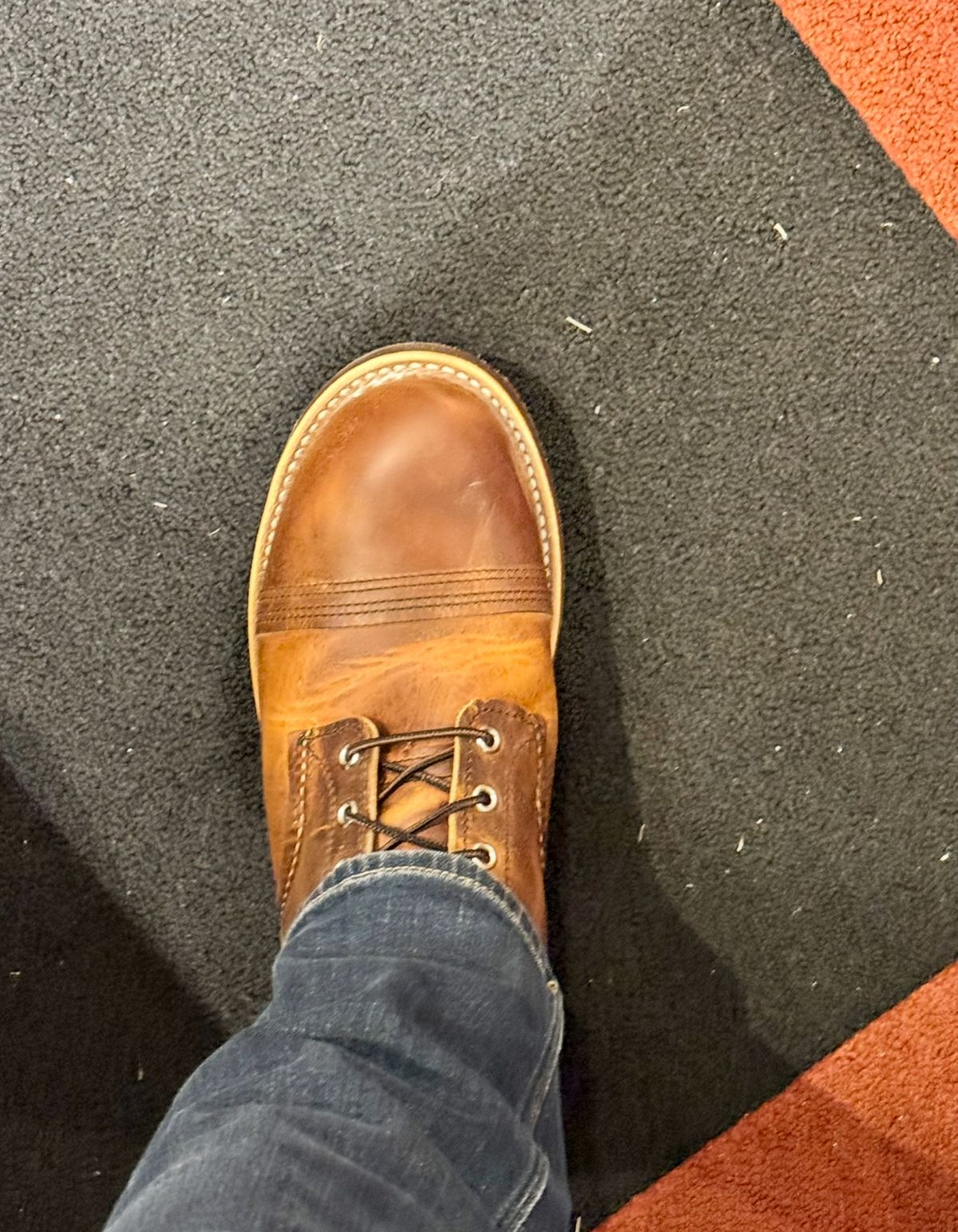 Photo by ER_Stitcher on October 18, 2024 of the Red Wing Iron Ranger in S.B. Foot Copper Rough and Tough.