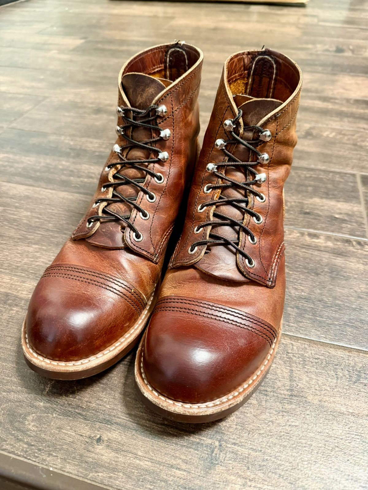 Photo by ER_Stitcher on April 18, 2025 of the Red Wing Iron Ranger in S.B. Foot Copper Rough and Tough.
