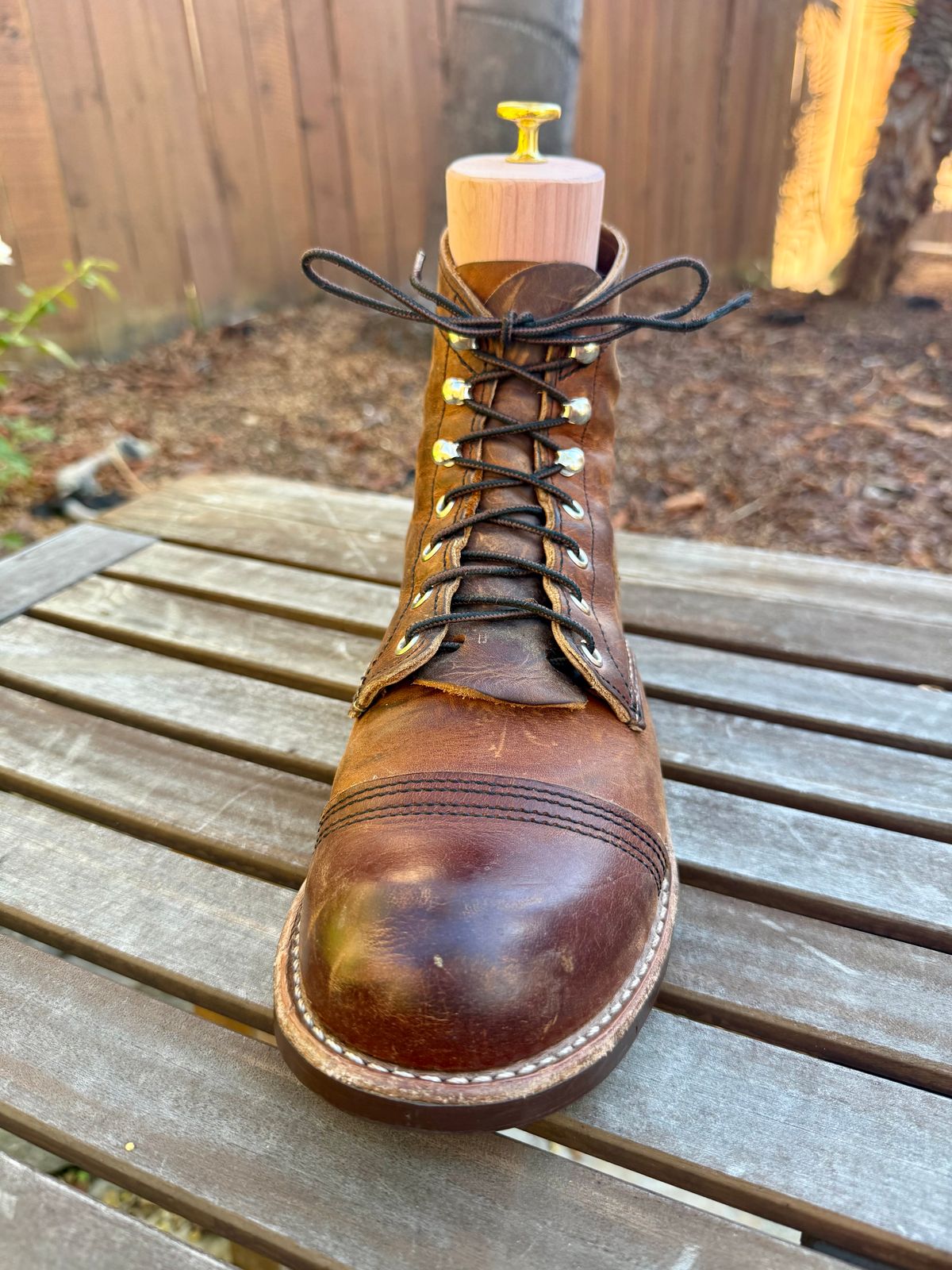 Photo by ER_Stitcher on October 18, 2025 of the Red Wing Iron Ranger in S.B. Foot Copper Rough and Tough.