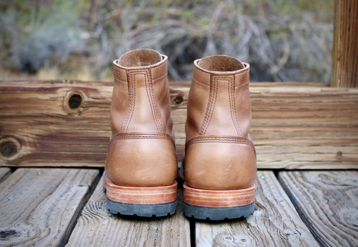 Photo by ER_Stitcher on April 2, 2026 of the White's MP-Sherman Plain Toe in Horween Natural Chromexcel.