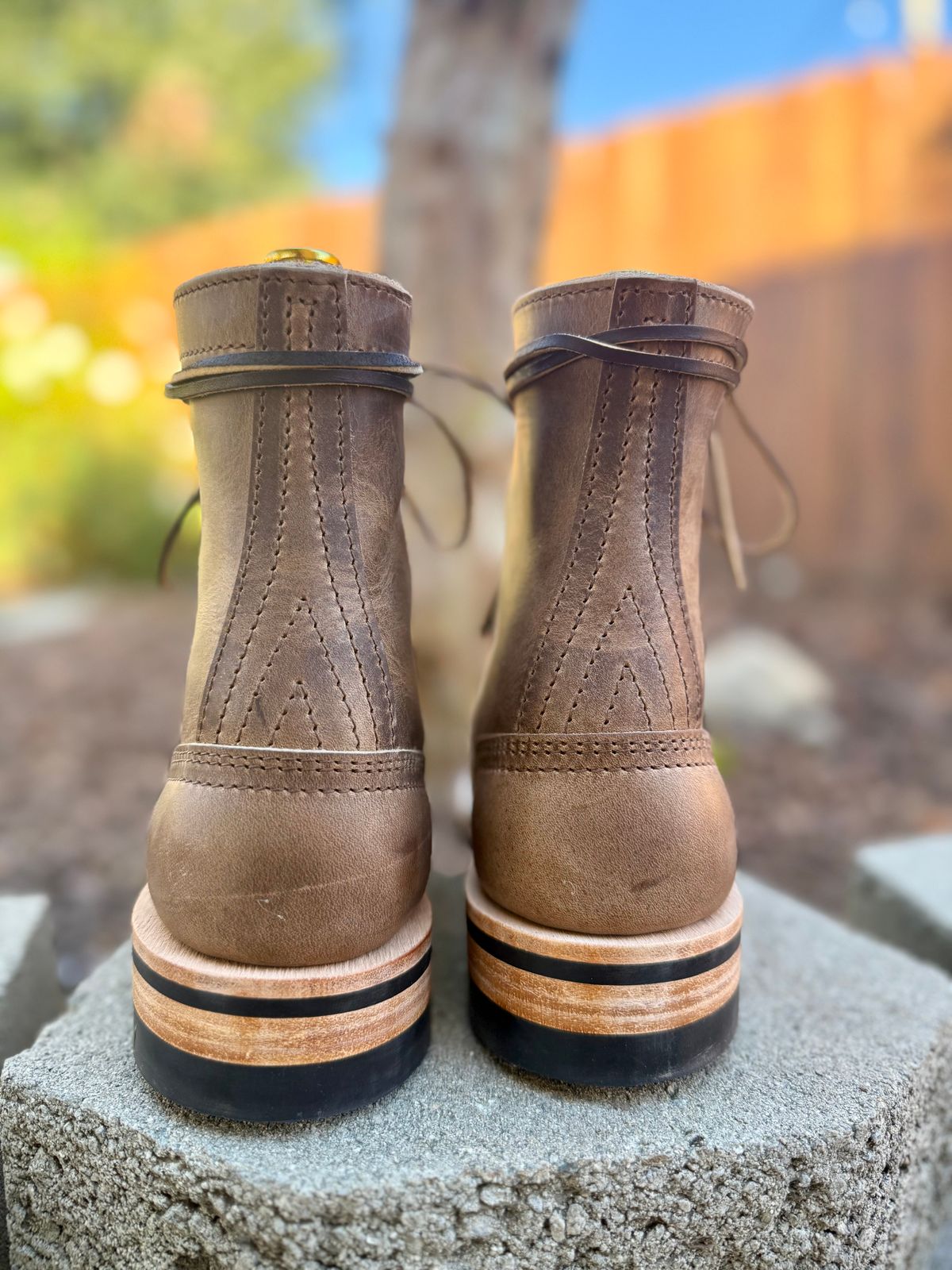 Photo by ER_Stitcher on November 1, 2025 of the Nicks MTO in Horween Natural Predator.