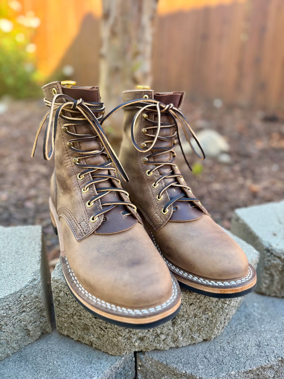 Photo by ER_Stitcher on November 1, 2025 of the Nicks MTO in Horween Natural Predator.