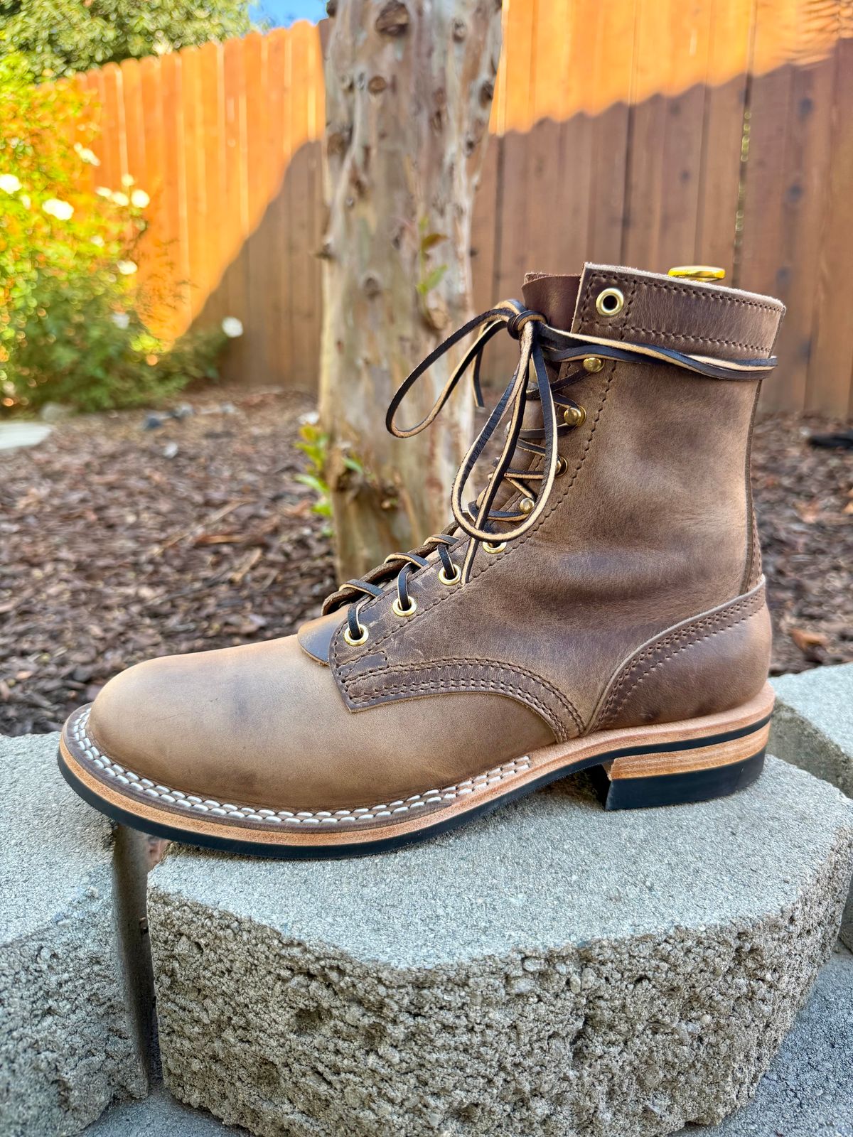 Photo by ER_Stitcher on November 1, 2025 of the Nicks MTO in Horween Natural Predator.