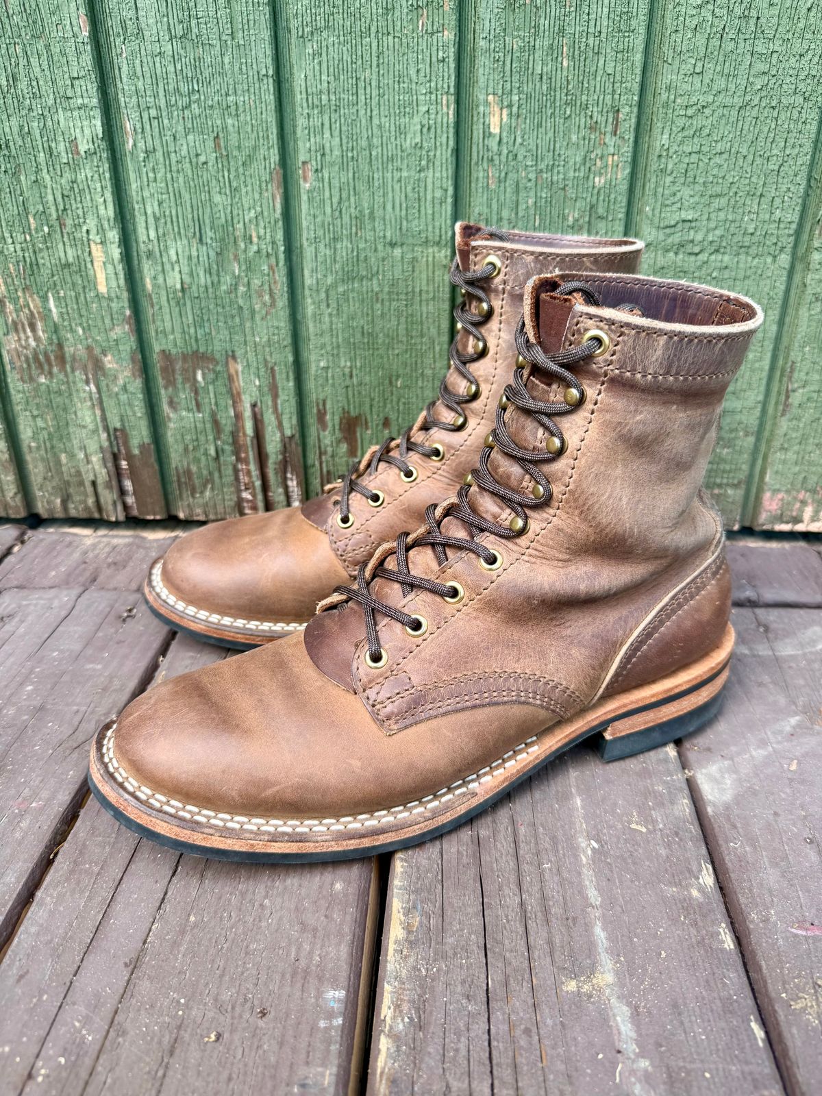 Photo by ER_Stitcher on December 2, 2025 of the Nicks MTO in Horween Natural Predator.