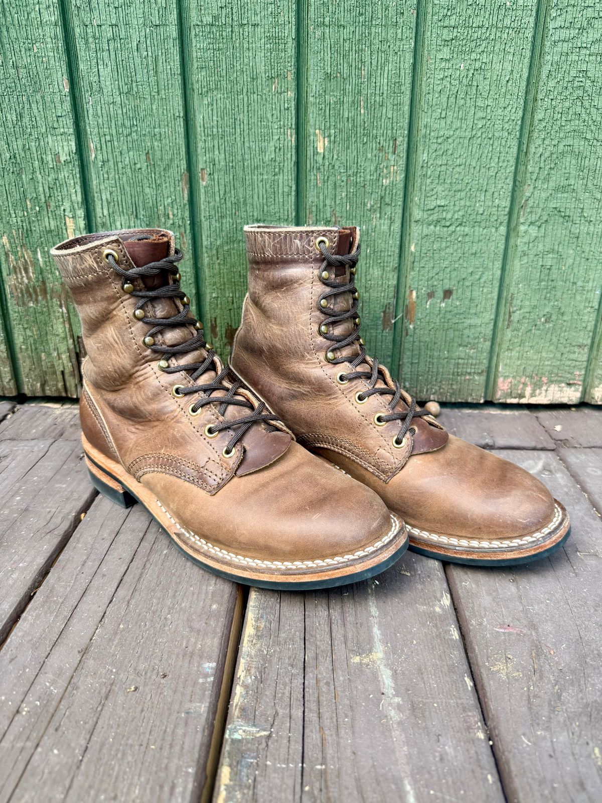 Photo by ER_Stitcher on December 2, 2025 of the Nicks MTO in Horween Natural Predator.