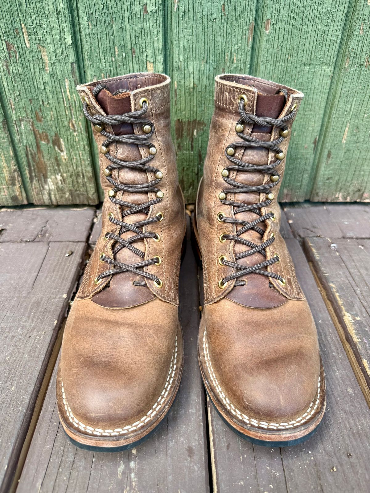 Photo by ER_Stitcher on December 2, 2025 of the Nicks MTO in Horween Natural Predator.