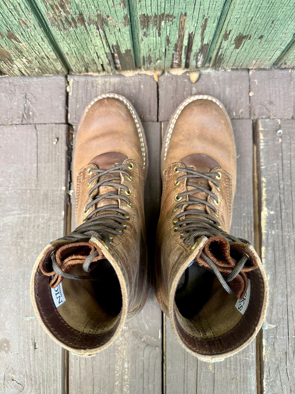 Photo by ER_Stitcher on December 2, 2025 of the Nicks MTO in Horween Natural Predator.