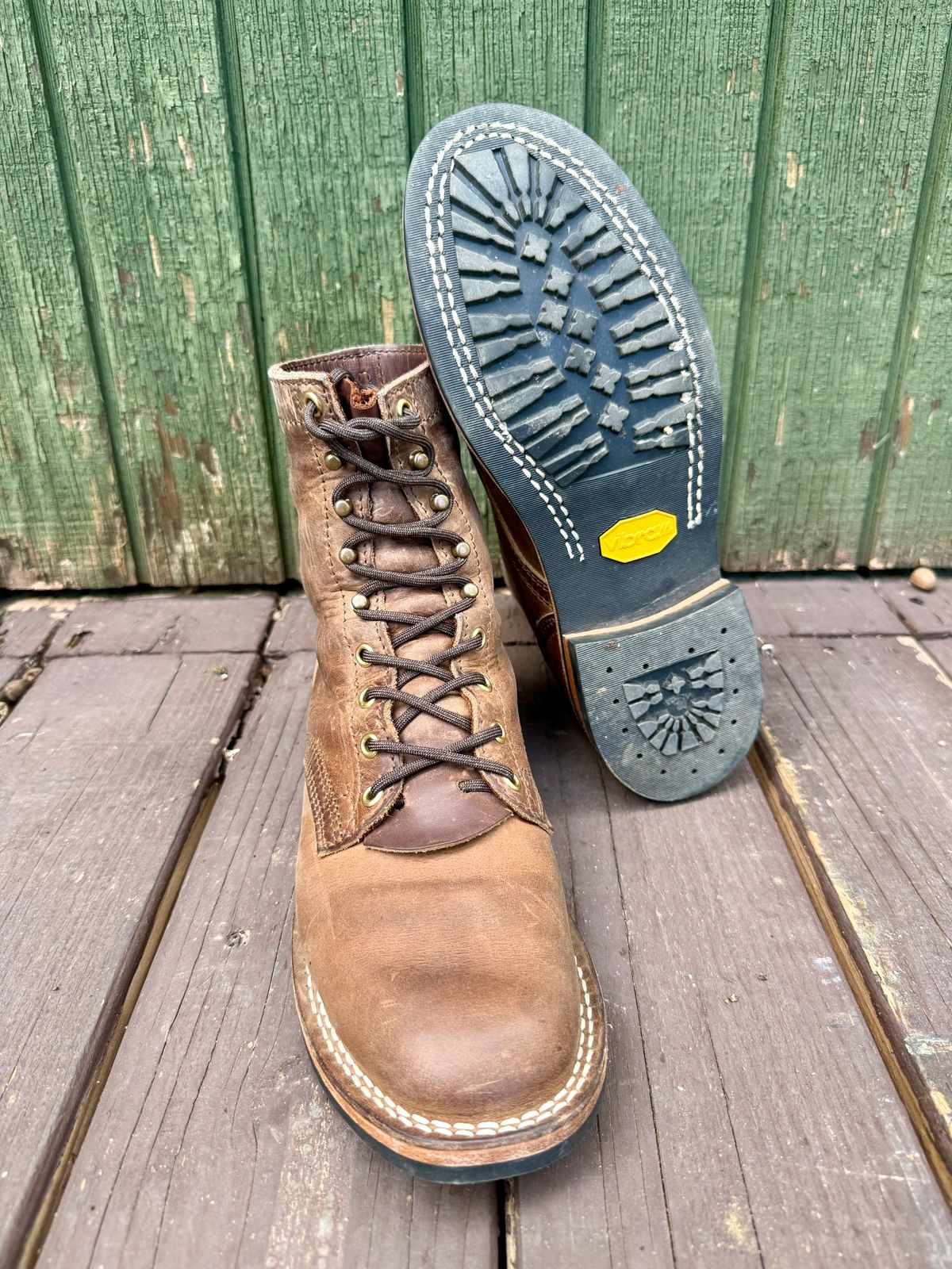 Photo by ER_Stitcher on December 2, 2025 of the Nicks MTO in Horween Natural Predator.