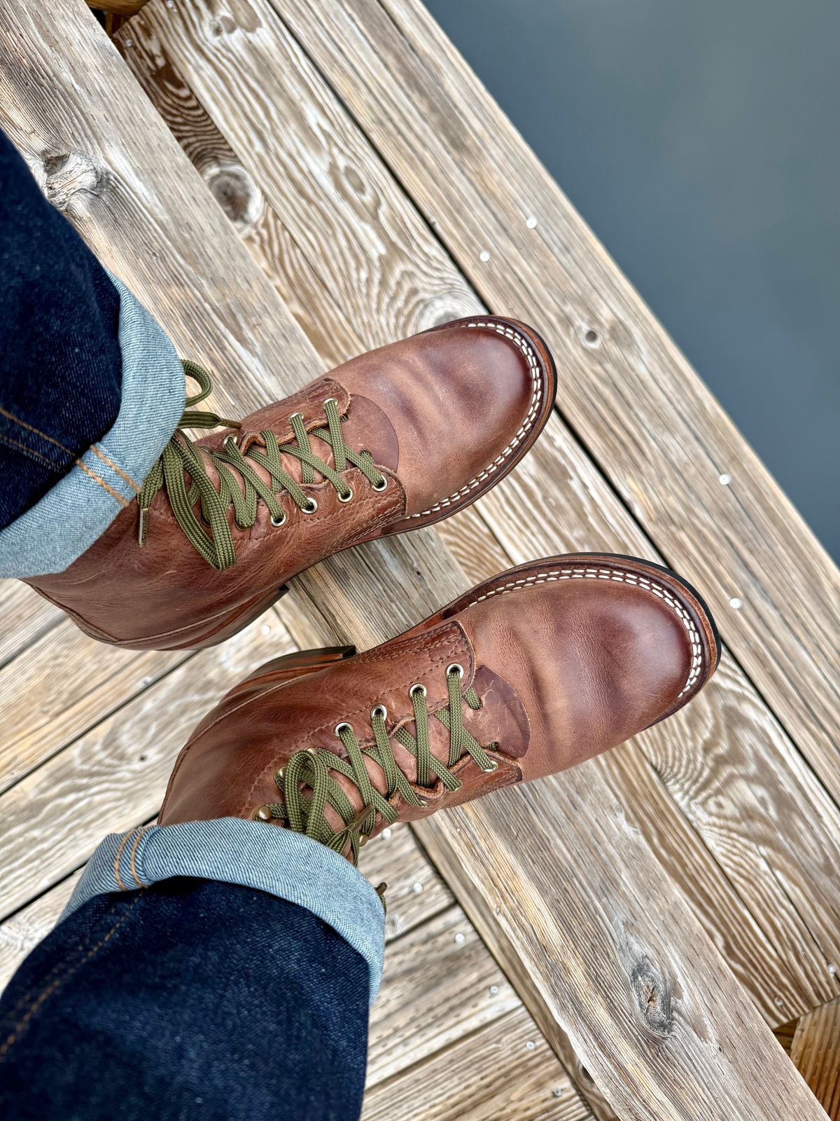 Photo by ER_Stitcher on April 2, 2026 of the Nicks MTO in Horween Natural Predator.